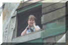 Me in the hideout treehouse at Tom Sawyer's Island.
