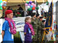Codi with the color guard at opening ceremonies, she was very proud.