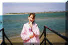 In Waldport, eating my favorite ice cream, chocolate chip mint!