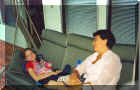 Me on the front porch swing with Robin from Relay for Life.