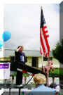 Me saluting the flag of the United States of America.