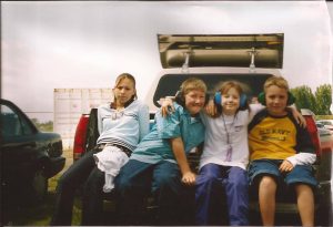 Drag racing pit crew with Codi Frazier and friends.